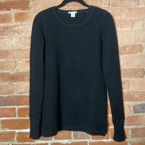 White + Warren Cashmere Waffle Sweatshirt, S - Picture 2 of 8